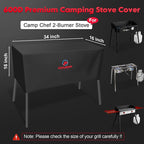 Comnova Grill Cover for Camp Chef 2 Burner Stoves - 600D Outdoor Camping Stove Cover Heavy Duty & Waterproof, 2-Burner Griddle Covers for Camp Chef Explorer EX60LW, EX60P, EX280LW, YK60LW and More