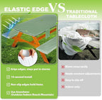 Picnic Table Cover with Bench Covers Vinyl Elastic Edges Fitted Rectangle Seat Tables Waterproof 3-Piece72X30in Set Outdoor Rectangular Folding Backing Tablecloth for Camping Over Size