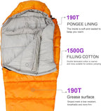 Northroad Mummy Sleeping Bag 14-59 ℉, 3-4 Season Warm & Cool Weather, Summer Spring Fall Lightweight Washable Sleeping Bag for Outdoor Camping Hiking Travel Hunting
