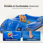 RAPTAVIS Kids Air Mattress Inflatable Toddler Travel Bed with Sides, Cot Sleeping Pad, Blue