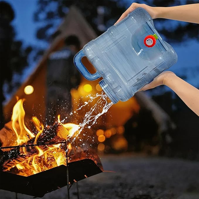 2.6 Gallon Camping Water Container with Spigot, BPA Free Portable Water Jug, No Leakage Emergency Water Storage Tank for Camping, Vehicle, Car, Outdoor Hiking, Picnic
