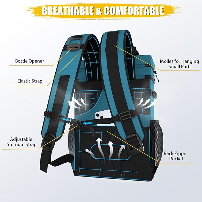 Backpack Cooler - AYAMAYA Upgrade Leakproof Cooler Backpack with Padded Top Handle, 40 Cans Large Waterproof Insulated Camping Coolers for Beach, Fishing, Picnic, Travel, BBQ