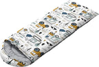 Kids Sleeping Bag for Boys Girls,Construction Truck Print-Lightweight Warm Portable Outdoor Indoor-Waterproof Cold Weather Resistant Sleeping Bag for Camping Hiking(Truck)