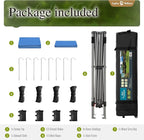 Sophia & William Canopy Tent Pop Up 12x12ft Base/9x9ft Top Easy Set Up Tent Slant Legs, Outdoor Canopies Shelter with 1 Sidewall & 4 Sandbags, 1 Roller Bag & Storage Bag, 8 Stakes & 4 Guy Ropes UPF50+