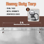 12 x 16 FT Waterproof Heavy Duty Tarp, 10 Mil Thick, Outdoor Furniture Covers, Plastic Insulated Tarpaulin for Camping Tent Roof Boat Patio Pool Cover, Large & Small Multi-Size Tarps, Silver/Brown