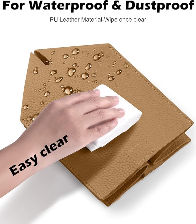 Tissue Box Cover for PU Leather, Modern Simple Solid Color Holder Square Tissue Bag, Ideal for Bathrooms,Office,Car,Nightstand,Outdoor Tent,Dining Table,5"X5"X5", Double Bronze
