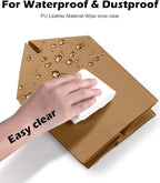 Tissue Box Cover for PU Leather, Modern Simple Solid Color Holder Square Tissue Bag, Ideal for Bathrooms,Office,Car,Nightstand,Outdoor Tent,Dining Table,5"X5"X5", Single Bronze