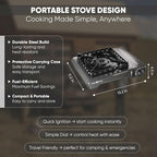 GasOne GS-5900A 15,000 BTU Portable Butane Camping Stove with Heavy Duty Case: Automatic Ignition, High Output, Precise Heat Control - Camping & Tailgating and Outdoor Cooking