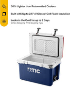 RTIC Ultra-Light 32 Quart Hard Cooler Insulated Portable Ice Chest Box for Drink, Beverage, Beach, Camping, Picnic, Fishing, Boat, Barbecue, 30% Lighter Than Rotomolded Coolers