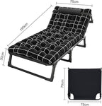 Talent Star Folding Lounge Chair with Mattress and Pillow Indoor Outdoor, 4 Position Adjustable Toffee Sleeping Bed Cot Chaise for Sunbathing Tanning Poolside Office Camping Lawn Pool Beach Patio 75cm