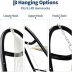 Universal Double Hammock Stand, 550-Pound Capacity, Heavy-Duty Hammock Stand for Outside, Fits 9 to 14 Foot Hammocks, Black