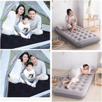 Twin Size Single Camping Air Mattress Bed with Air Pump,75"x 39"Thickened Portable Inflatable Mattress Blow Up Air Mattress,Travel Sleeping Bed Pad for Camping Home Hiking(Black)