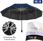 UPF 50+ Beach Umbrella with Adjustable Universal Clamp