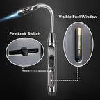 2 Pack Candle Lighter Electric Arc Long Flex Neck Utility Butane Torch Lighters Rechargeable USB Refillable Gas Jet Flame Windproof Lighter for Camping BBQ Grill Gas Stove