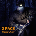 EverBrite 2-Pack Headlamp, Rechargeable LED Waterproof Headlight, USB Powered Head Lamp with Motion Sensor & Zoom, Ideal for Emergencies, Camping, and Outdoor Adventures