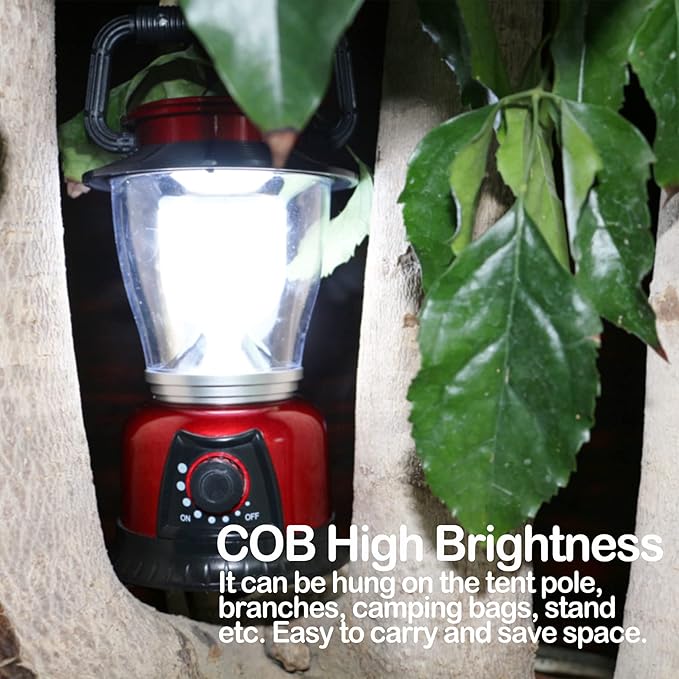 Camping Lantern Battery Powered Decorative Variable Power Retro Light, Adjustable Brightness Dimmable Camping Lamp for Hiking, Fishing, Repairing and Emergency Lighting 4 Pack (4)