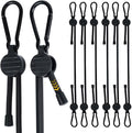 Adjustable Bungee Cords with Hooks, 6 Pack Thick Elastic Straps, Easy to Lengthen and Resecure (7"-48")– Strong, Stretchy Tie Downs with Secure Hooks for Cargo, Camping, Tents, Luggage – All-Weather