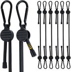 Adjustable Bungee Cords with Hooks, 6 Pack Thick Elastic Straps, Easy to Lengthen and Resecure (7"-48")– Strong, Stretchy Tie Downs with Secure Hooks for Cargo, Camping, Tents, Luggage – All-Weather