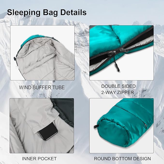 Northroad Mummy Sleeping Bag 14-59 ℉, 3-4 Season Warm & Cool Weather, Summer Spring Fall Lightweight Washable Sleeping Bag for Outdoor Camping Hiking Travel Hunting