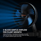 Spider Farmer New Grow Tent Clip Fan 6", EC Motor, Custom 10 Dynamic Wind Speeds and 10-Level Oscillation, Weatherproof IP-54, Powerful Airflow but Quiet for Hydroponics Circulation Cooling