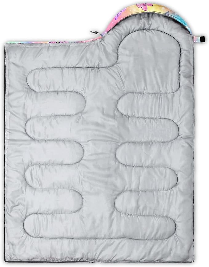 Kids Sleeping Bag for Boys Girls,Rocket Moon Print-Lightweight Warm Portable Outdoor Indoor-Waterproof Cold Weather Resistant Sleeping Bag for Camping Hiking
