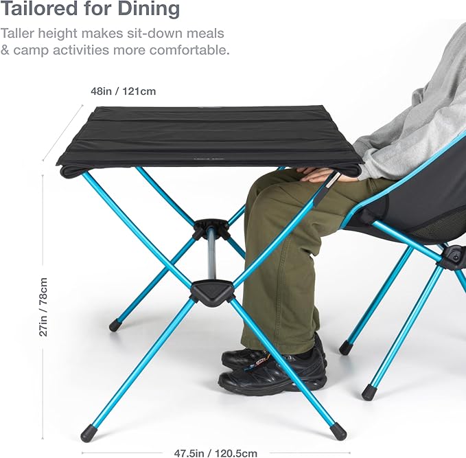 Helinox Table Four Oversize, Packable Camping Table, Black
