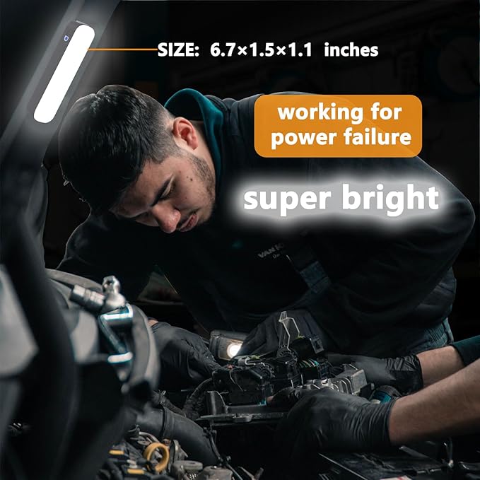 Solar Rechargeable LED Magnetic Work Light Bar 5500mAh,6500K Daylight Portable Emergency Lighting for Home Power Outages,Camping,Automotive Repairs,Under Hood & Workshop