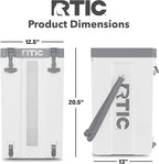 RTIC Halftime Water Cooler Portable Carrier Container, Drink Beverage Dispenser, Stackable with 2 Taps, Bottleless, BPA-Free, for Sports, Camping, BBQ, Parties, Picnic, & More, White