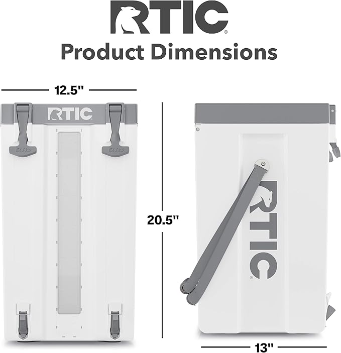 RTIC Halftime Water Cooler Portable Carrier Container, Drink Beverage Dispenser, Stackable with 2 Taps, Bottleless, BPA-Free, for Sports, Camping, BBQ, Parties, Picnic, & More, White