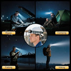 LED Headlamp Lightweight with Red Light Motion Sensor, 5 Modes USB-C Rechargeable, 6-Hour Runtime, Waterproof Headlight for Camping, Running, Fishing, Work, and Emergencies, 1 Pack