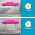 10x10 Canopy Replacement Top Cover with Air Vents for ez up Pop up Canopy Gazebo Tent with Adjustable Straps, Waterproof & Anti-UV for Outdoor Shade (Frame Not Included) (Pink)