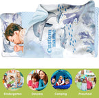 Personalized Toddler Nap Mats for Preschool, Custom Name Kids Sleeping Bag for Daycare, Roll Up Sleeping Mat with Removable Pillow and Soft Dot Minky Blanke for Boys Camping Travel