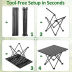 Nuenen 6 Pcs Portable Camping Table Bulk 22 x 17 x 16 Inch Compact Camping Folding Table with Carry Bag for Camp Essentials Hiking Picnic BBQ Cooking Beach Fishing Travel Outdoor Use
