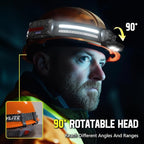 EGUKU Headlamp Rechargeable, 2Pack Rechargeable LED Headlamps 1200Lumens 2 COB 260°Wide Beam Headlight with Bright 11 Modes Lightweight Waterproof Head Lamp for Running, Camping Hiking