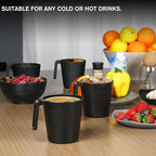 Ribbed Drinking Glasses Coffee Mugs Set of 8, Plastic Coffee Cups 16.9 OZ Unbreakable Tumblers with Handle, Reusable Drinking Cups for Camping/Dorm/RV