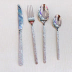 Stainless Steel Cutlery Sets Flatware Sets 7-Piece Set of 14 Sticks Knife Fork Spoon Mixed Cutlery Sets Steak Cutlery Camping Travel Tableware Dinnerware Set