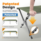 Oversized Camping Cot for Adults - Non-Assemble Folding Camping Bed Extra Wide for Outdoor, Support up to 6.9ft or 450lbs, with Storager Bag, 82” L x 32” W(Green)
