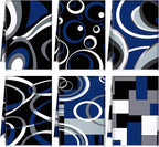 Boyiee Set of 6 Black Gray Blue Kitchen Towels Modern Geometric Dish Hand Towels 24 x 16 Inches Gifts Decorative Tea Cloth Gifts for Farmhouse Kitchen Bathroom Decorations