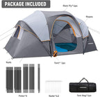 HIKERGARDEN 10 Person Camping Tent - Portable Easy Set Up Family Tent for Camp, Windproof Fabric Dome Tent Outdoor for Hiking, Backpacking, Traveling-14'x11'x74in(H)
