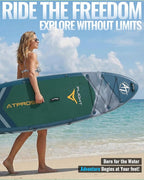 10'6''x33''Inflatable Stand Up Paddle Board, 400lbs Extra Wide Blow Up Paddle Board with Kayak Seat, Premium SUP Accessories Kit & Backpack, Non-Slip Stable Deck Boat for Yoga Fishing Surf