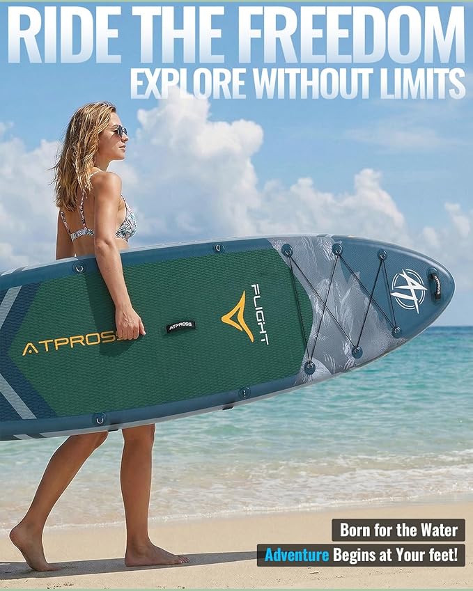 10'6''x33''Inflatable Stand Up Paddle Board, 400lbs Extra Wide Blow Up Paddle Board with Kayak Seat, Premium SUP Accessories Kit & Backpack, Non-Slip Stable Deck Boat for Yoga Fishing Surf