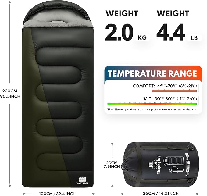 XXL Sleeping Bags for Adults Warm Weather,Camping Sleeping Bag for Kids with Compression Sack,4 Season Camping Essentials Gear for Hiking,Traveling,Outdoor,Backpacking,Climbing