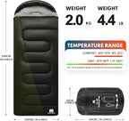 XXL Sleeping Bags for Adults Warm Weather,Camping Sleeping Bag for Kids with Compression Sack,4 Season Camping Essentials Gear for Hiking,Traveling,Outdoor,Backpacking,Climbing