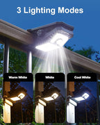 Solar Motion Sensor Lights Outdoor, Clip on Solar Lights Outdoor Waterproof, High Bright Solar Powered Security Lights for Outside Fence Chain Link Camping (1, 118 LED)