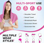 Cooling Hoodie Towel: Cooling Towels for Neck and Face Sun Protection Instant Cool for Hot Weather Hiking Camping Running Golf Gardening Fishing Music Festivals Theme Parks Beach - 3 Packs