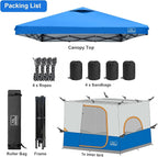 KAMPKEEPER 6 Person Camping Tent, 10x10 Pop Up Canopy Tent with Camping Inner Tent, Converts 10'x10' Straight Leg Canopy into Camping Tent–Fully Vented Roof(Canopy & Frame Included)