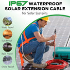 Oududianzi Solar Extension Cable 20Ft, Solar Wire 10AWG, Tinned Copper PV Cable 10Gauge, Solar Panel Cables with Waterproof Connectors for Home Boat RV Outdoor Camping Solar Panels
