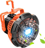 Portable Camping Fan & Lantern, (40H Max Working) Rechargeable Battery Operated Fans & Hook, 15000mAh Glamping Tent Hanging Fan for Car Camping Essentials Accessories,Hiking,Hurricane Survival Gear