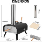 Pizza Oven Outdoor 12" Wood Fired Pizza Stove for Outside Portable Stainless Steel Camping Stove for Backyard Picnics Party Cooking Grilling Stove