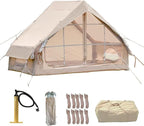 4-6 Person Inflatable Tent with Pump, Easy Setup 4-Season Waterproof Camping Tent, Family Glamping Tents with 12 Mesh Windows, All Weather Outdoor Tent, Camping Tents with Windows